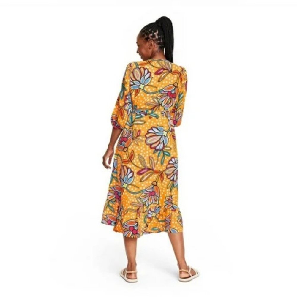 TABITHA BROWN | Orange & White Polka Dots Wrap Dress - Picture 4 of 6